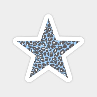 Leopard Print Star Pattern in Blue, Grey and White Sticker